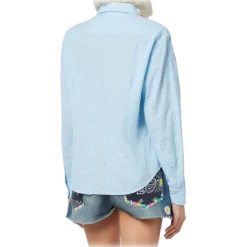 MC2 Saint Barth - Classic Sangallo Lace Shirt - Light Blue - Luxury Exclusive Collection - Avvenice