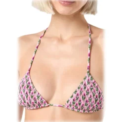MC2 Saint Barth - Floral Print Bikini in Smock Stitch - Pink - Luxury Exclusive Collection - Avvenice