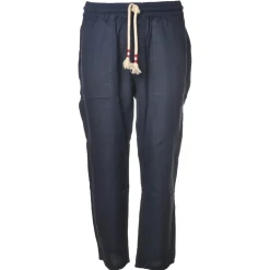 MC2 Saint Barth - Jogger Trouser in Linen - Blue - Luxury Exclusive Collection - Avvenice