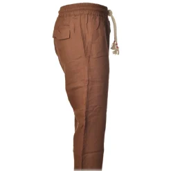 MC2 Saint Barth - Jogger Trouser in Linen - Brown - Luxury Exclusive Collection - Avvenice