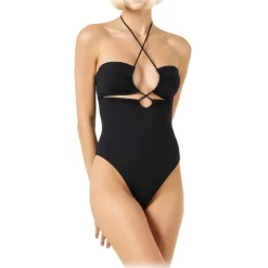 MC2 Saint Barth - One-Piece Swimming Costume with Cut-Out Details - Black - Luxury Exclusive Collection - Avvenice