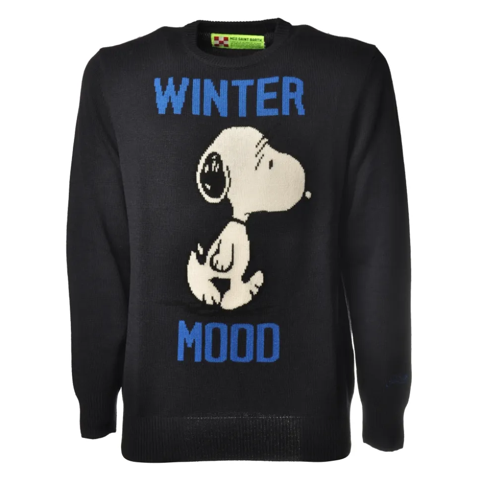 MC2 Saint Barth - Pullover Heron Snoopy - Blue - Luxury Exclusive Collection - Avvenice