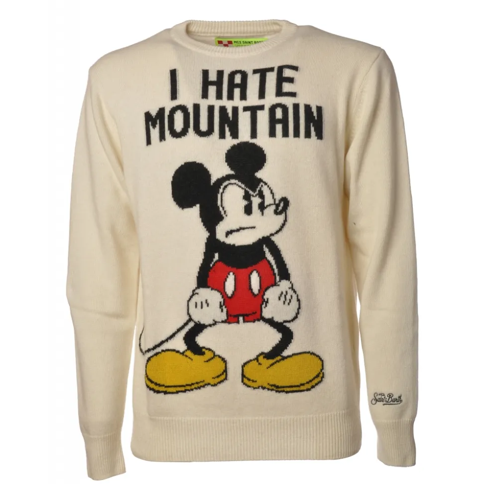 MC2 Saint Barth - Pullover Heron Mickey Mouse - Cream - Luxury Exclusive Collection - Avvenice