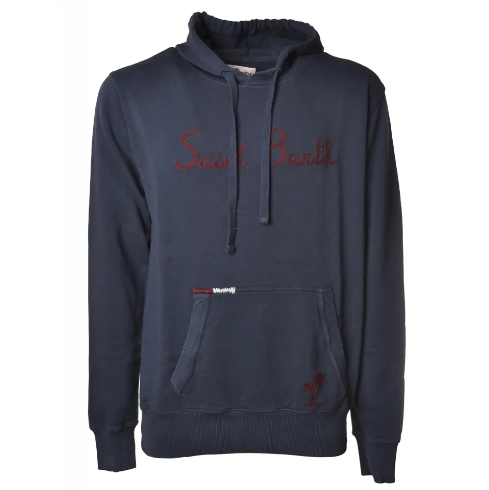 MC2 Saint Barth - Sweatshirt Lincoln Emb Stb Palm - Blue - Luxury Exclusive Collection - Avvenice