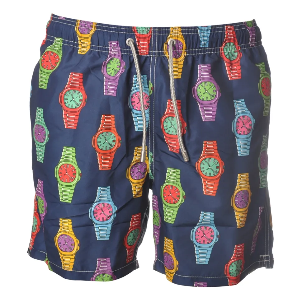 MC2 Saint Barth - Swimsuit Gustavia - Blue Pattern - Luxury Exclusive Collection - Avvenice