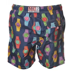 MC2 Saint Barth - Swimsuit Gustavia - Blue Pattern - Luxury Exclusive Collection - Avvenice