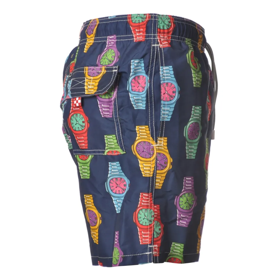 MC2 Saint Barth - Swimsuit Gustavia - Blue Pattern - Luxury Exclusive Collection - Avvenice