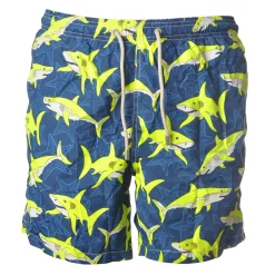 MC2 Saint Barth - Swimsuit Lighting Angra 61 - Blue Pattern - Luxury Exclusive Collection - Avvenice