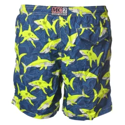 MC2 Saint Barth - Swimsuit Lighting Angra 61 - Blue Pattern - Luxury Exclusive Collection - Avvenice