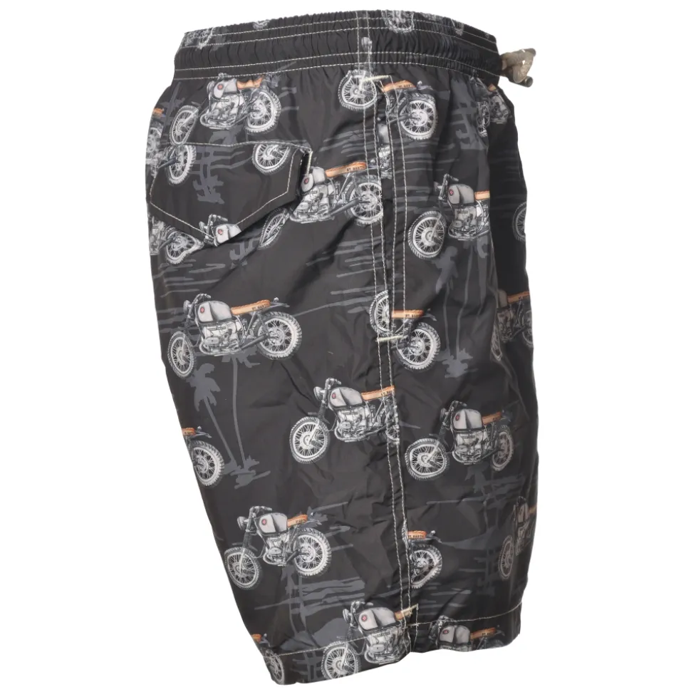 MC2 Saint Barth - Swimsuit in Motorcycle Pattern - Black - Luxury Exclusive Collection - Avvenice