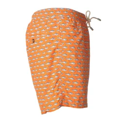 MC2 Saint Barth - Swimsuit Lighting Microfantasy Fishes - Orange Pattern - Luxury Exclusive Collection - Avvenice