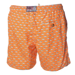 MC2 Saint Barth - Swimsuit Lighting Microfantasy Fishes - Orange Pattern - Luxury Exclusive Collection - Avvenice