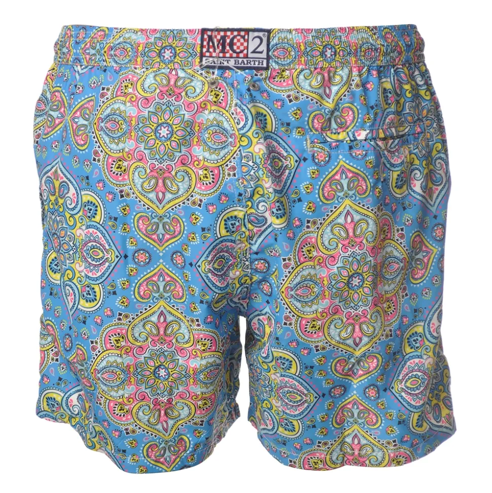 MC2 Saint Barth - Swimsuit Lighting 70 Mahal 17 - Light Blue Pattern - Luxury Exclusive Collection - Avvenice