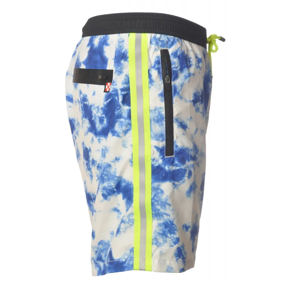 MC2 Saint Barth - Swimsuit Lighting Submarinet Tie Dye 0117 - White/Light Blue - Luxury Exclusive Collection - Avvenice