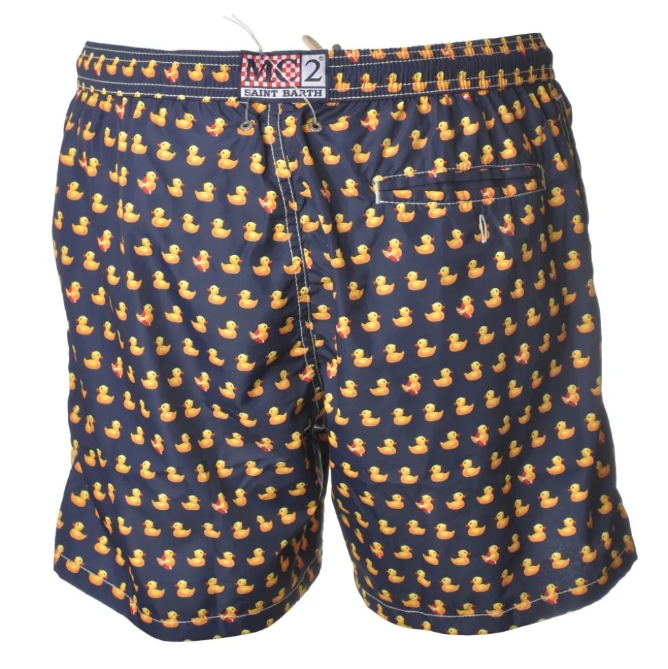 MC2 Saint Barth - Swimsuit Lighting Microfantasy Ducks - Blue Pattern - Luxury Exclusive Collection - Avvenice
