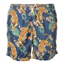 MC2 Saint Barth - Swimsuit Lighting Microfantasy Tigers - Blue Pattern - Luxury Exclusive Collection - Avvenice