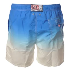 MC2 Saint Barth - Swimsuit Gustavia Emb Color Shades - White/Light Blue - Luxury Exclusive Collection - Avvenice