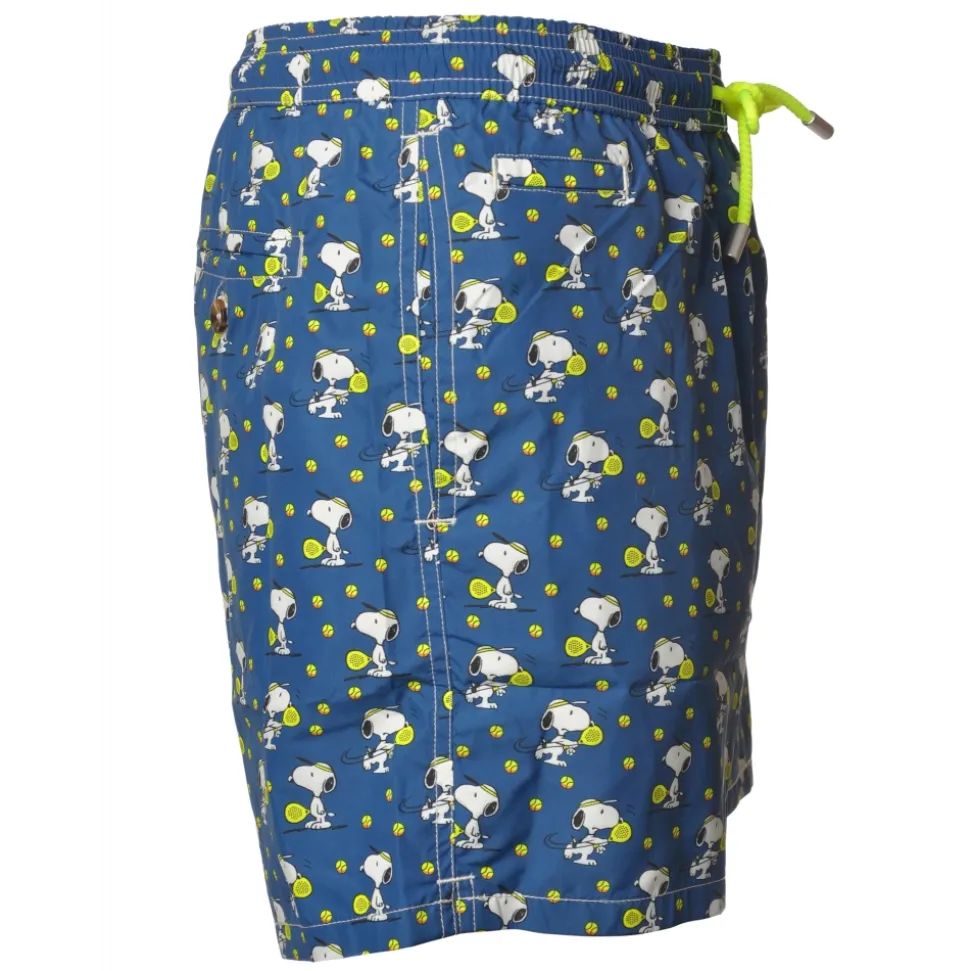 MC2 Saint Barth - Swimsuit in Snoopy Padel Pattern - Blue - Luxury Exclusive Collection - Avvenice