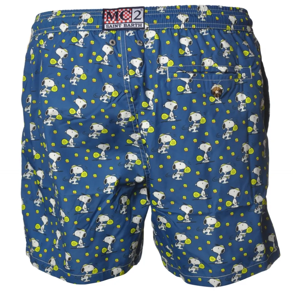 MC2 Saint Barth - Swimsuit in Snoopy Padel Pattern - Blue - Luxury Exclusive Collection - Avvenice