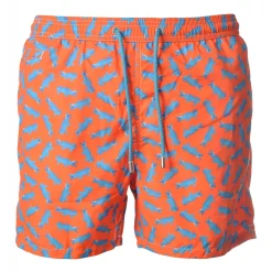 MC2 Saint Barth - Swimsuit Lighting Microfantasy Crocodile - Orange Pattern - Luxury Exclusive Collection - Avvenice