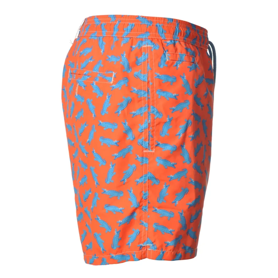 MC2 Saint Barth - Swimsuit Lighting Microfantasy Crocodile - Orange Pattern - Luxury Exclusive Collection - Avvenice