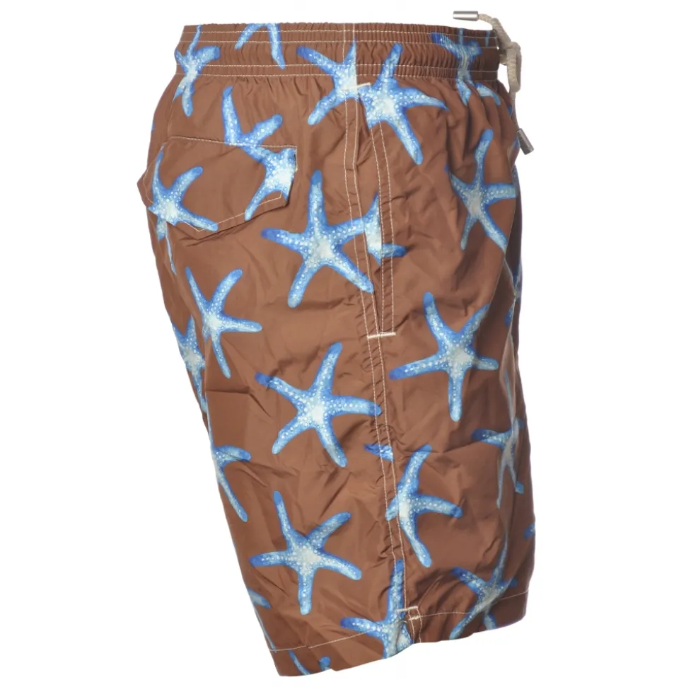 MC2 Saint Barth - Swimsuit in Starfish Pattern - Brown - Luxury Exclusive Collection - Avvenice