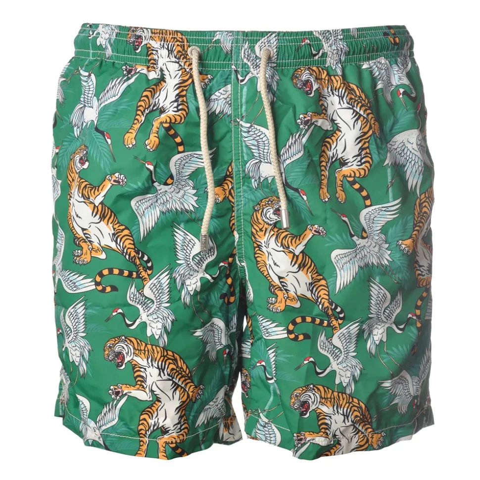 MC2 Saint Barth - Swimsuit Lighting Bengal 51 - Green Pattern - Luxury Exclusive Collection - Avvenice