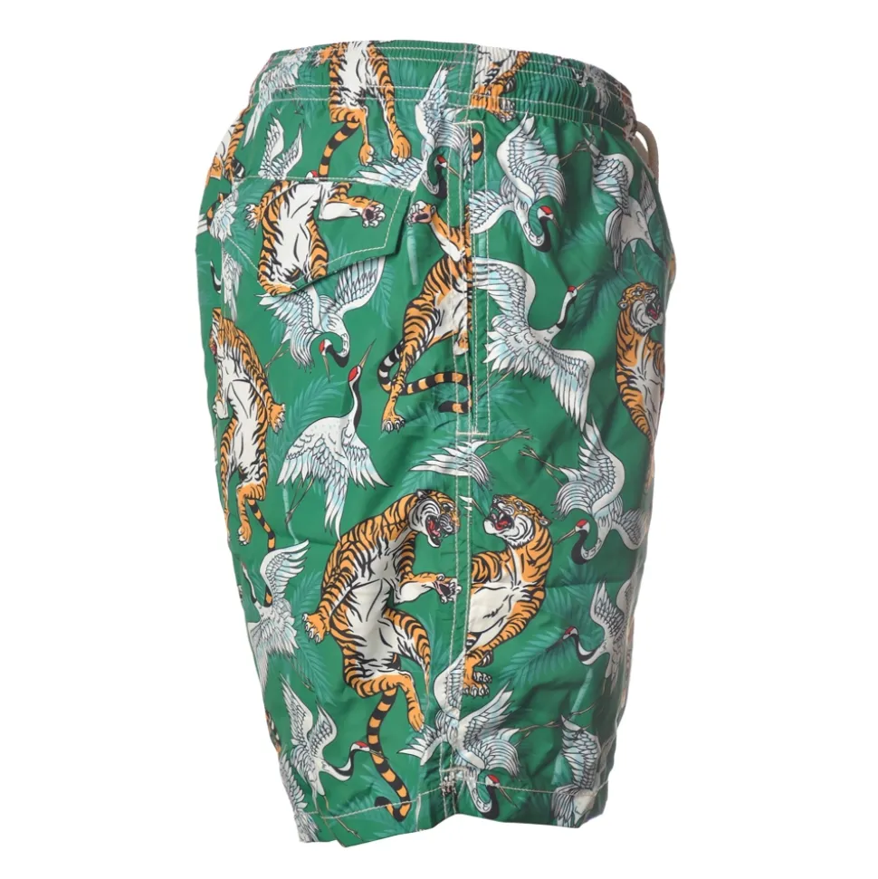 MC2 Saint Barth - Swimsuit Lighting Bengal 51 - Green Pattern - Luxury Exclusive Collection - Avvenice