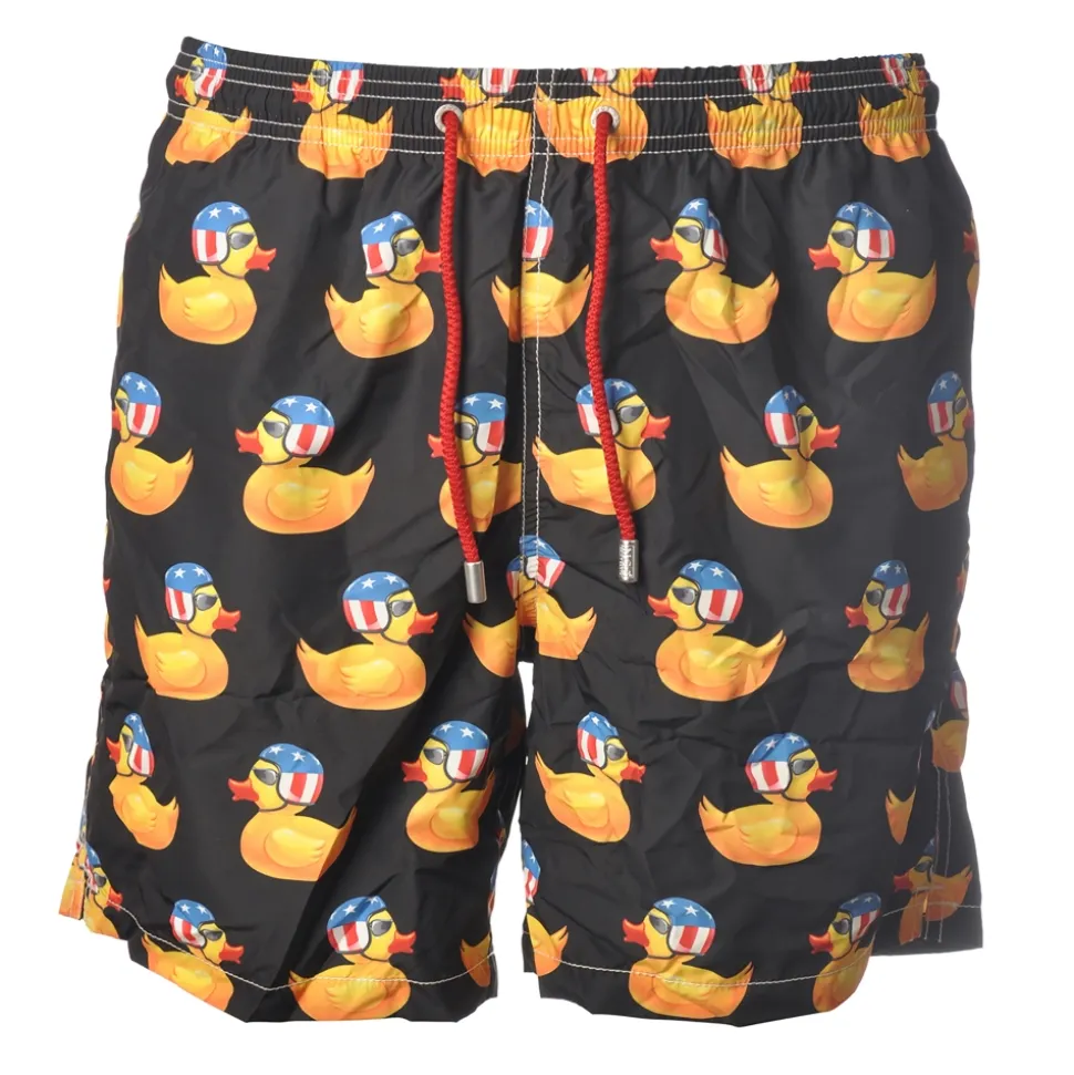 MC2 Saint Barth - Swimsuit Lighting Easy Ducky 00 - Black Pattern - Luxury Exclusive Collection - Avvenice