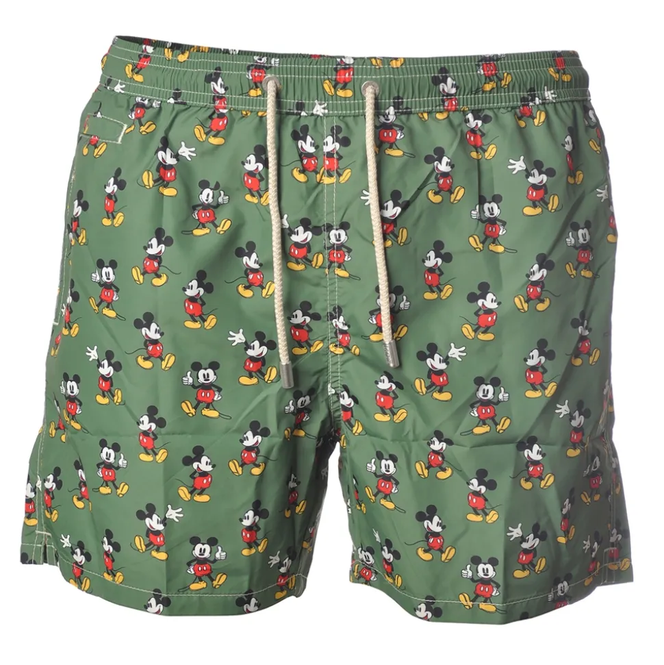 MC2 Saint Barth - Swimsuit Lighting Mickey Loop 52 - Green Pattern - Luxury Exclusive Collection - Avvenice