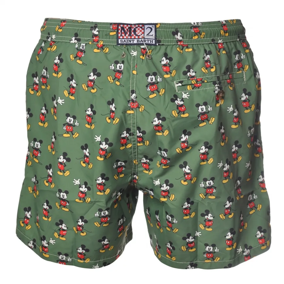 MC2 Saint Barth - Swimsuit Lighting Mickey Loop 52 - Green Pattern - Luxury Exclusive Collection - Avvenice