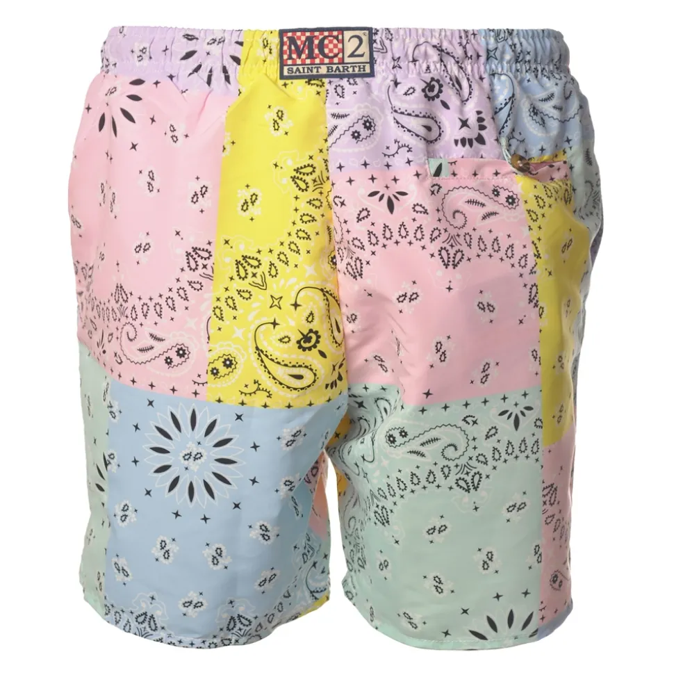 MC2 Saint Barth - Swimsuit Caprese Bandanna Round Color - Multicolor Pattern - Luxury Exclusive Collection - Avvenice