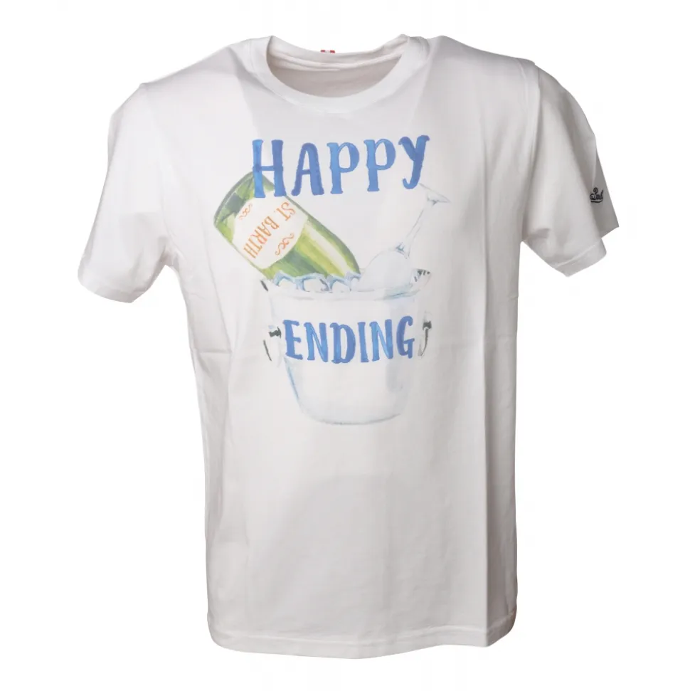 MC2 Saint Barth - T-Shirt Happy Ending - White - Luxury Exclusive Collection - Avvenice