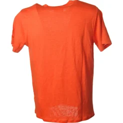 MC2 Saint Barth - T-Shirt in Linen with Pocket - Orange - Luxury Exclusive Collection - Avvenice