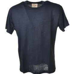 MC2 Saint Barth - T-Shirt in Linen with Pocket - Blue - Luxury Exclusive Collection - Avvenice
