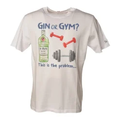 MC2 Saint Barth - T-Shirt Man Gin Problem - White - Luxury Exclusive Collection - Avvenice