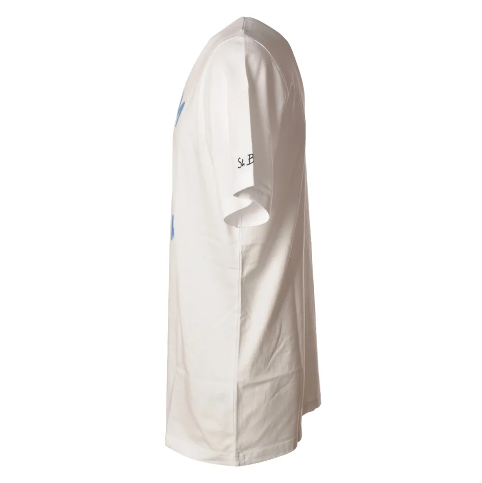 MC2 Saint Barth - T-Shirt Man Wine Solver 01N - White - Luxury Exclusive Collection - Avvenice