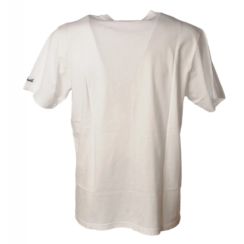 MC2 Saint Barth - T-Shirt Man Wine Solver 01N - White - Luxury Exclusive Collection - Avvenice