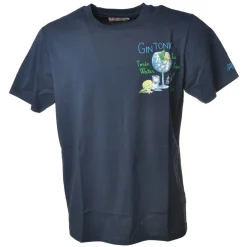 MC2 Saint Barth - T-Shirt with Bottles Print Weekly Plan - Blue - Luxury Exclusive Collection - Avvenice