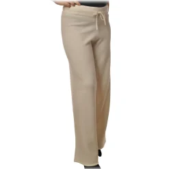 MC2 Saint Barth - Wide Leg Trouser in Knitted Yarn - Cream - Luxury Exclusive Collection - Avvenice