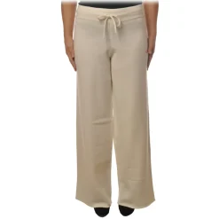 MC2 Saint Barth - Wide Leg Trouser in Knitted Yarn - Cream - Luxury Exclusive Collection - Avvenice