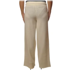 MC2 Saint Barth - Wide Leg Trouser in Knitted Yarn - Cream - Luxury Exclusive Collection - Avvenice