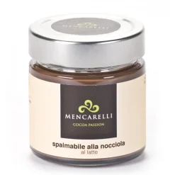 Mencarelli Cocoa Passion - Milk Spreadable Cream with Hazelnut - Artisan Cream 200 g - Avvenice