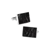 Mikol Marmi - Black Marquina Rectangular Marble Cuff Links - Real Marble - Mikol Marmi Collection - Avvenice