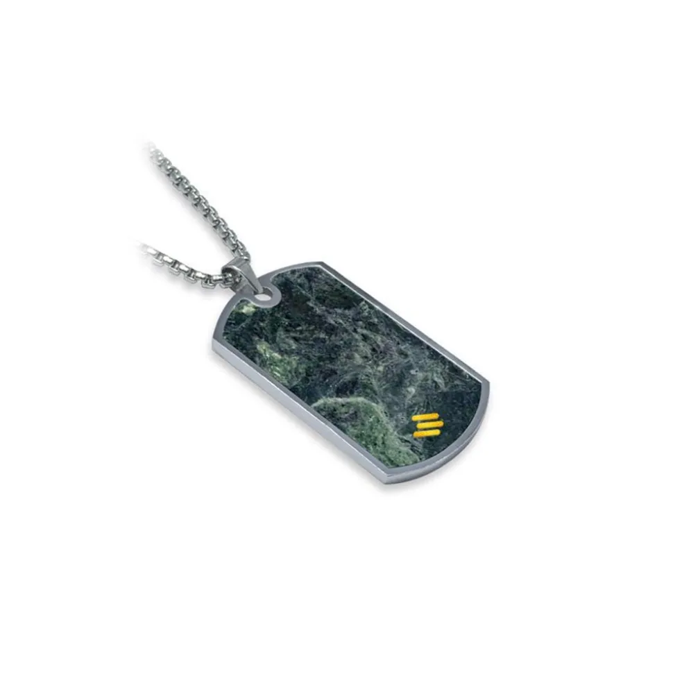 Mikol Marmi - Emerald Green Gemstone Marble Dog Tag - Real Marble - Mikol Marmi Collection - Avvenice