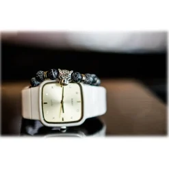 Mikol Marmi - Howlite Gemstone Marble Beaded Bracialet - Real Marble - Mikol Marmi Collection - Avvenice