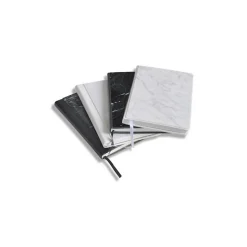 Mikol Marmi - Leather Bounded Marquina Black Marble Notebook - Real Marble - Desk Supplies - Mikol Marmi Collection - Avvenice