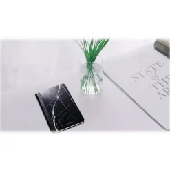 Mikol Marmi - Leather Bounded Marquina Black Marble Notebook - Real Marble - Desk Supplies - Mikol Marmi Collection - Avvenice