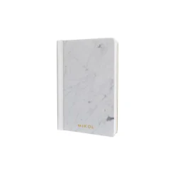 Mikol Marmi - Leather Bounded White Carrara Marble Notebook - Real Marble - Desk Supplies - Mikol Marmi Collection - Avvenice