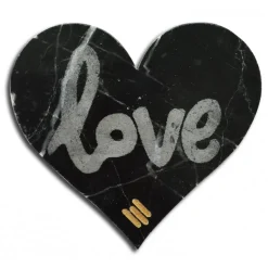 Mikol Marmi - Marquina Black Marble True Love Sticker - Real Marble - Desk Supplies - Mikol Marmi Collection - Avvenice
